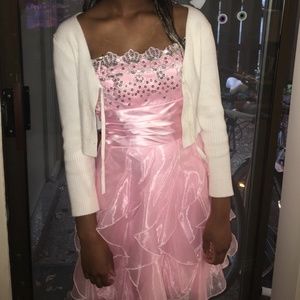 Pink strapless dress